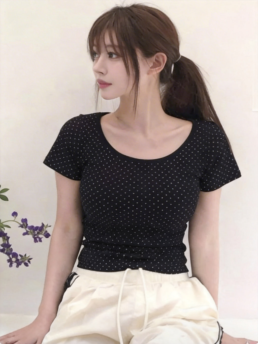 短袖圓點櫻桃T-shirt (3 COLOURS)