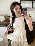 短袖圓點茱蒂荷葉邊T-shirt (4 COLOURS)