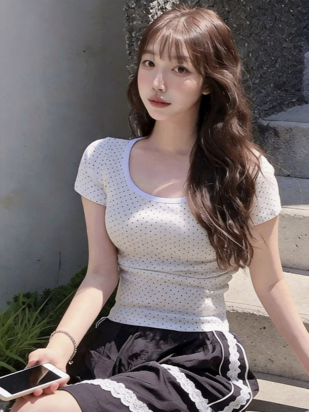 短袖圓點櫻桃T-shirt (3 COLOURS)