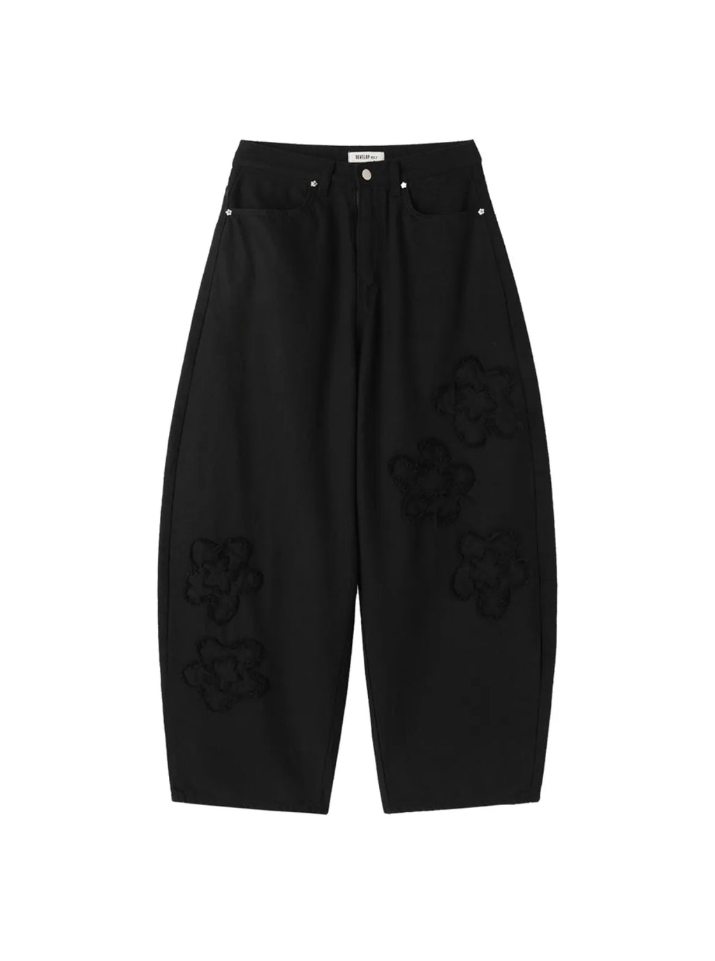 KOREA 花卉刺繡寬褲 (男女同款) 3 SIZES