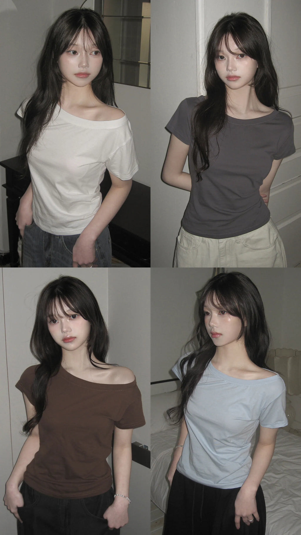 $99買一送一！KOREA DAILY MOOD TWO WAY NECK TOP (4 COLOURS)