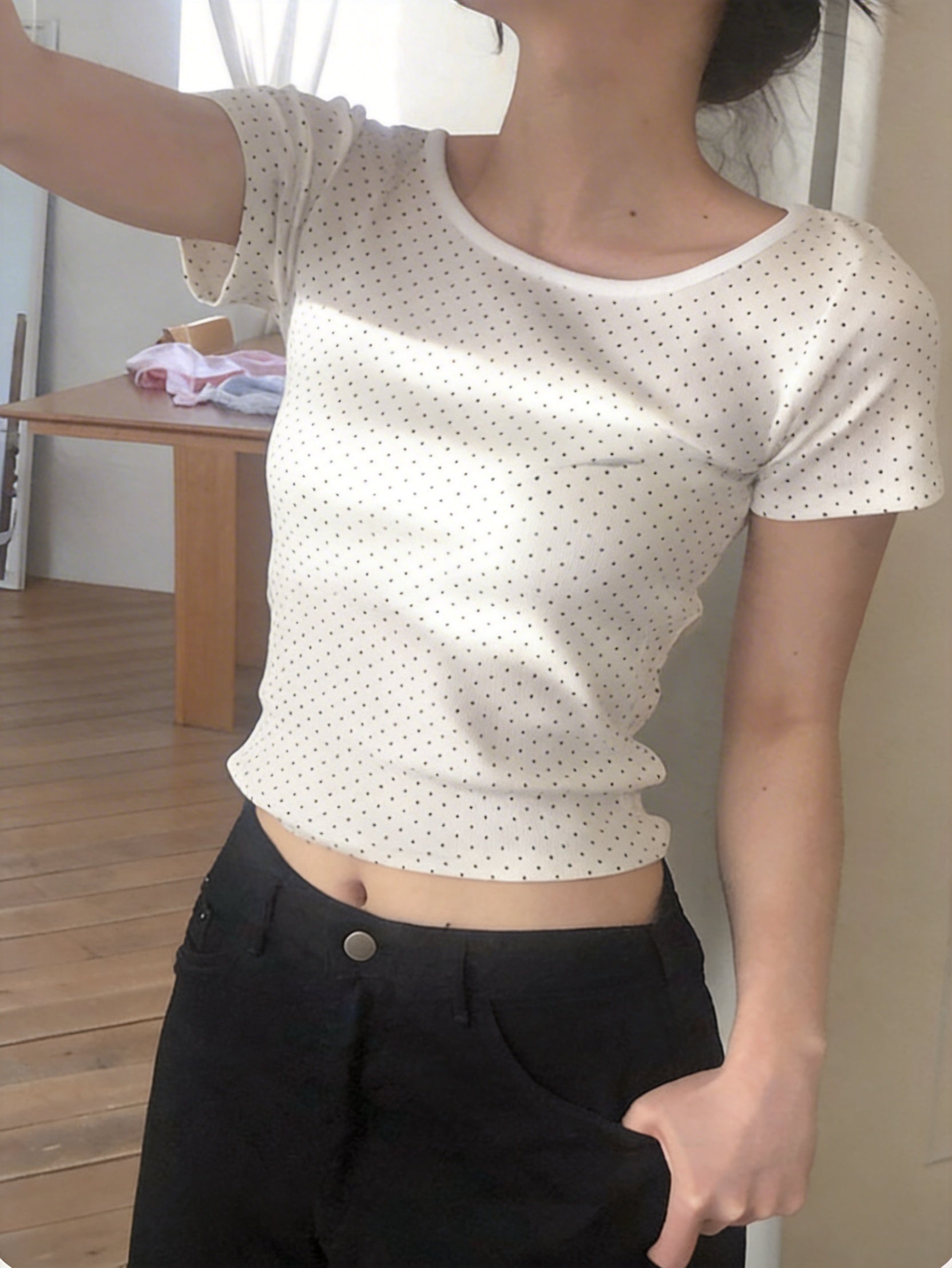 短袖圓點櫻桃T-shirt (3 COLOURS)