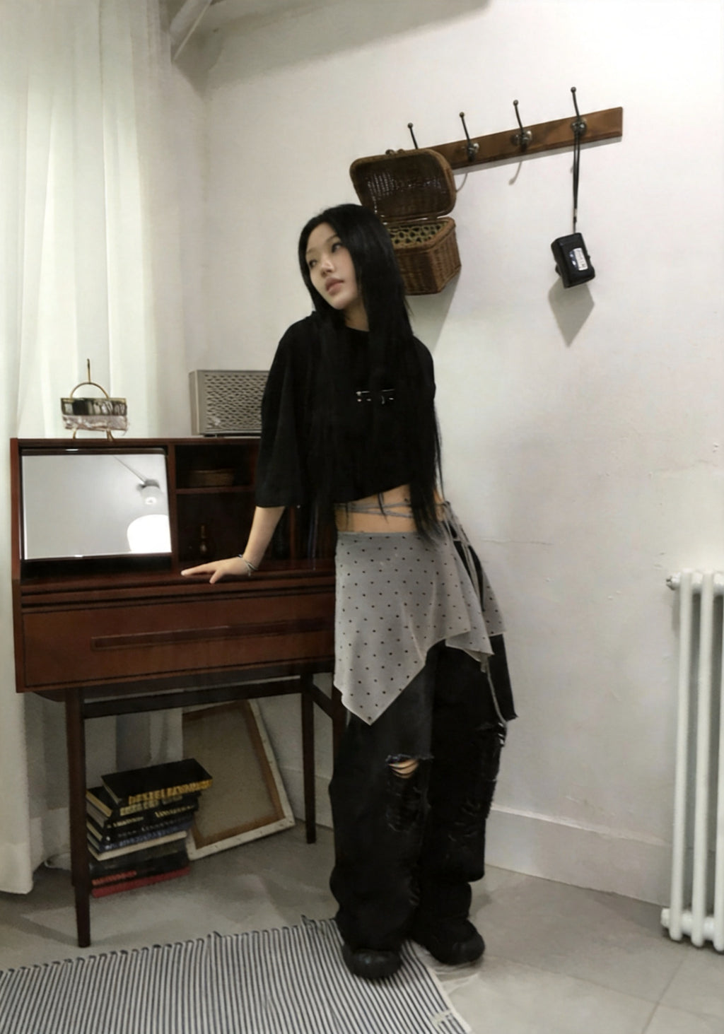 圓點網紗裹裙 （2 COLOURS）