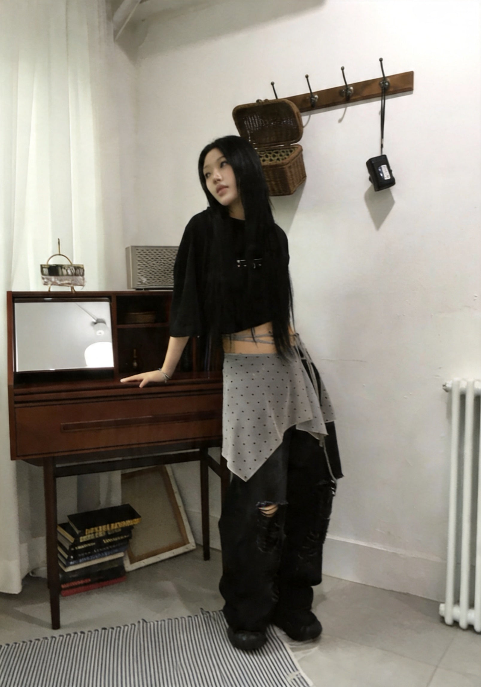 圓點網紗裹裙 （2 COLOURS）