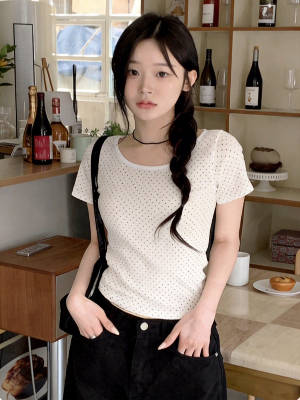 短袖圓點櫻桃T-shirt (3 COLOURS)