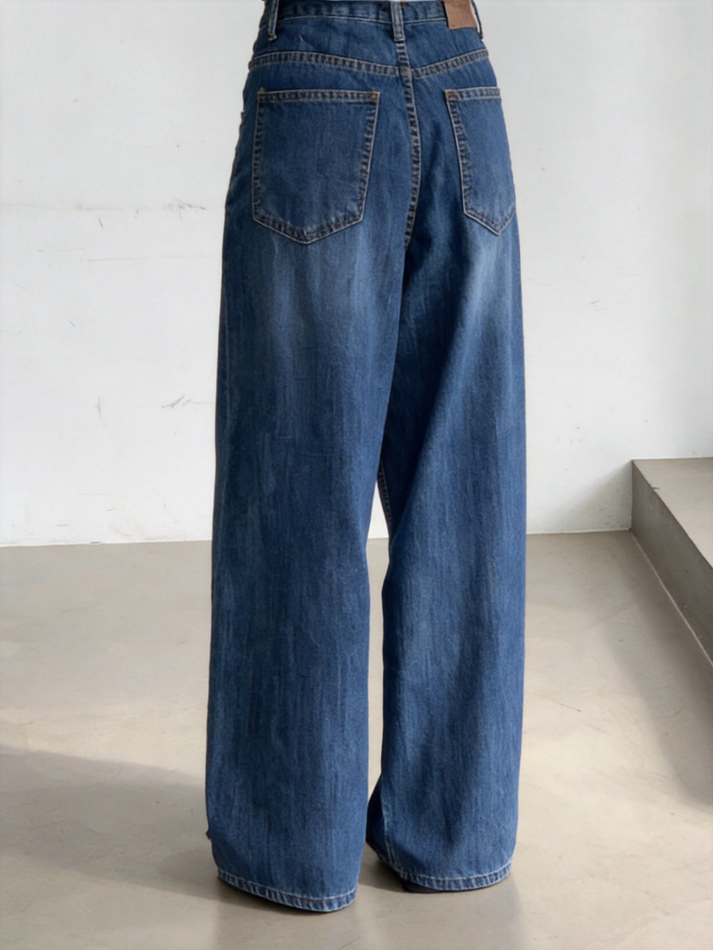 軟料洗色長腿牛仔褲 (4 SIZES)