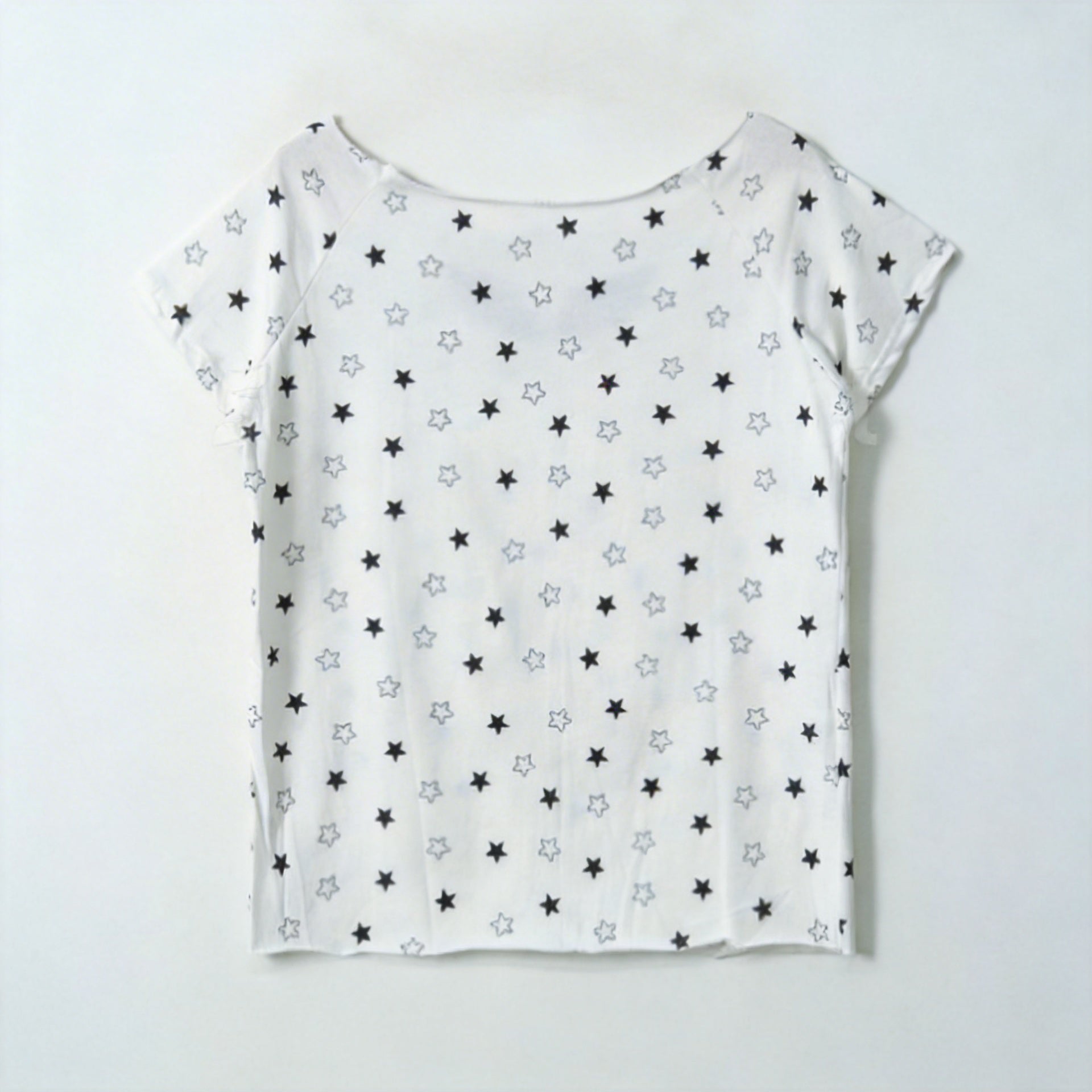 Angel Wings 肩短袖刺繡單肩露肩棉質T-shirt