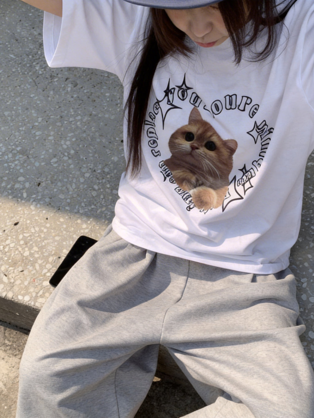 心形貓咪短袖T-shirt (3 COLOURS)