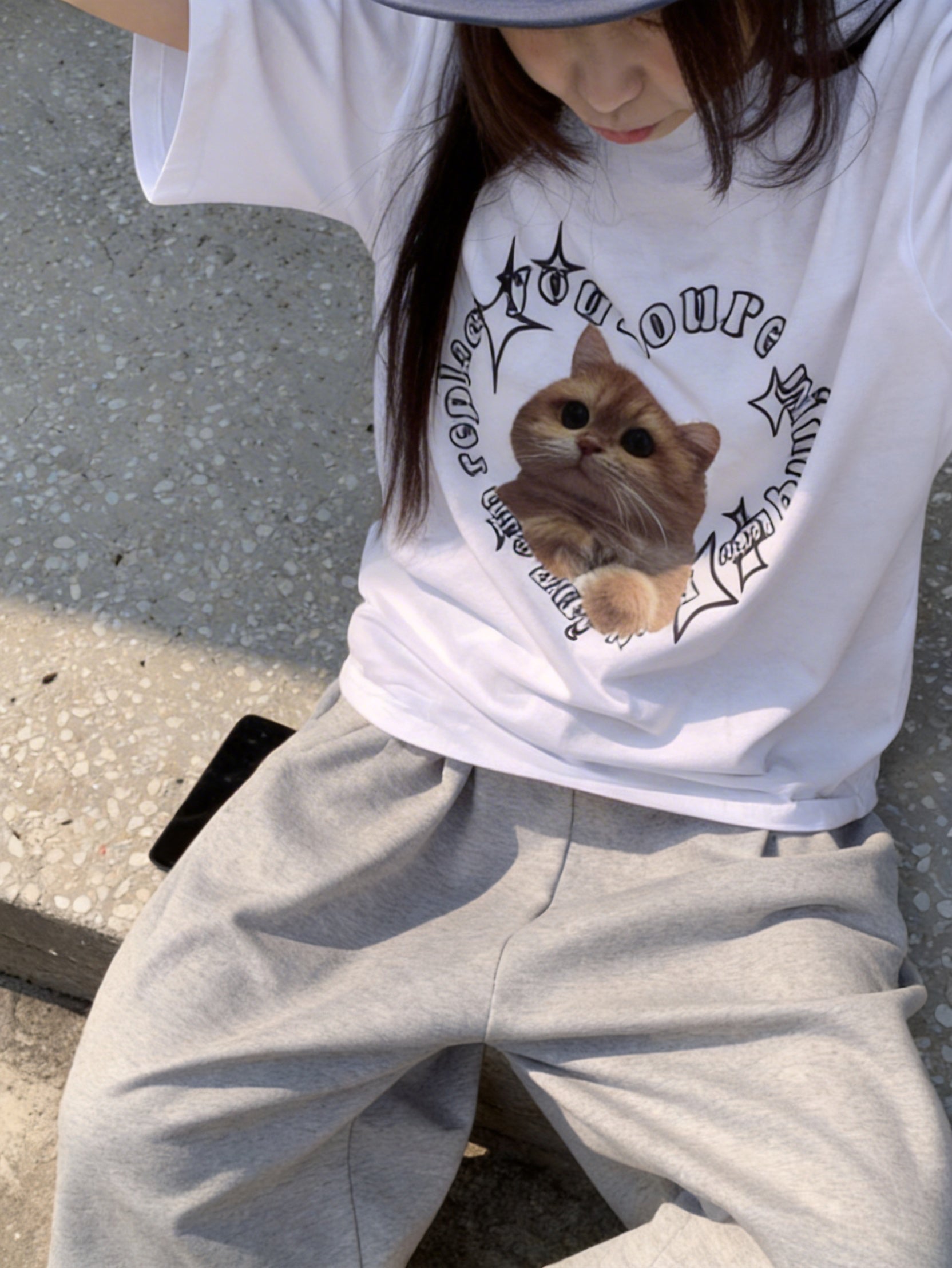 心形貓咪短袖T-shirt (3 COLOURS)