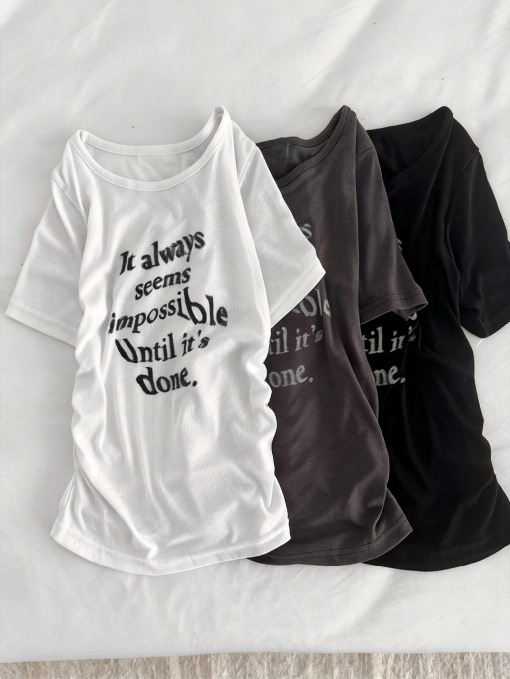 修身印花復古短袖T-shirt (3 COLOURS)