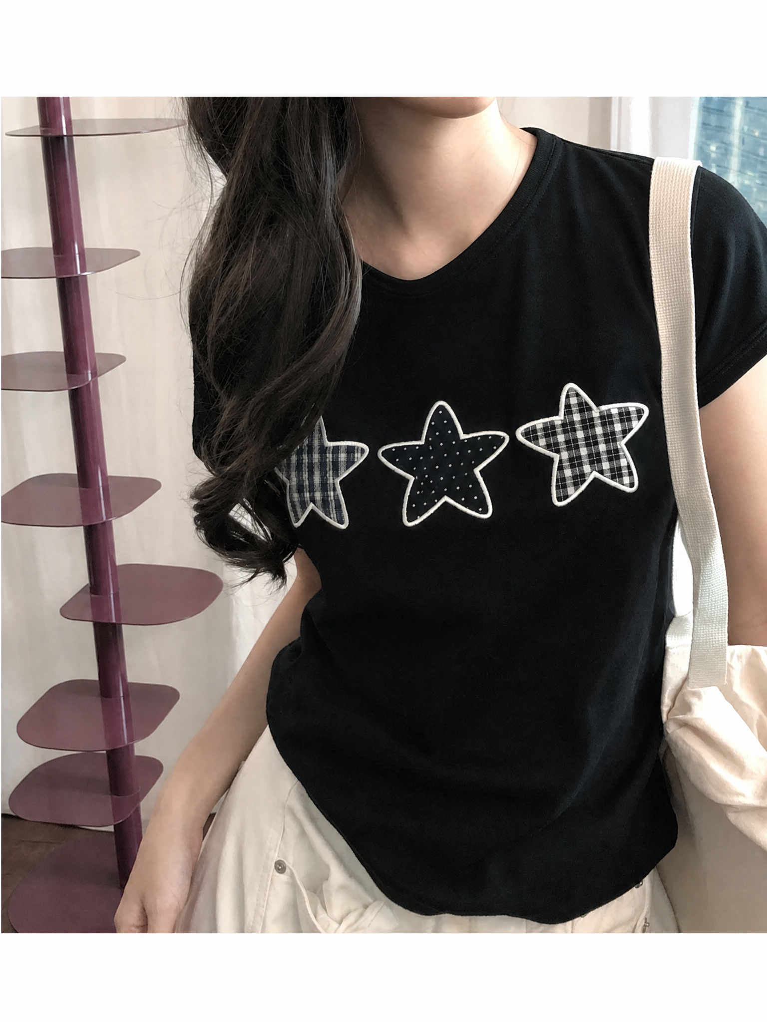 星星按扣短袖T-shirt (4 COLOURS)