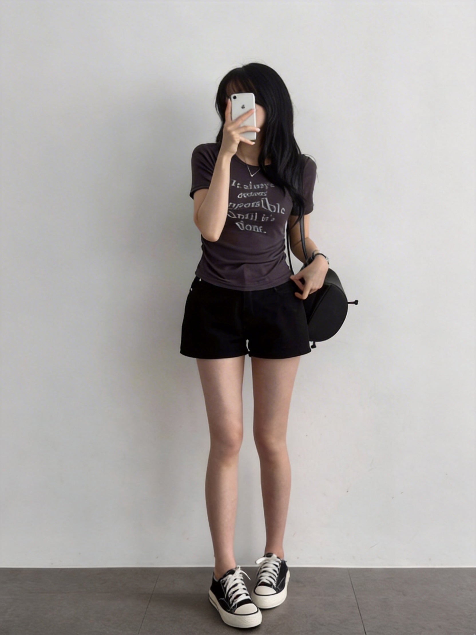 修身印花復古短袖T-shirt (3 COLOURS)