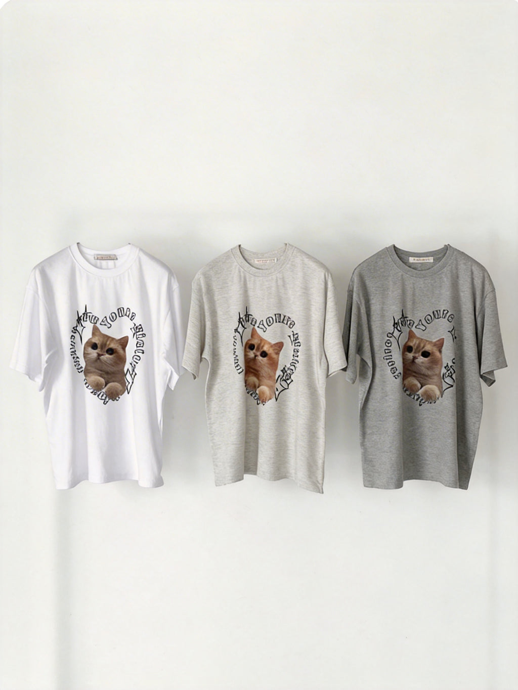 心形貓咪短袖T-shirt (3 COLOURS)