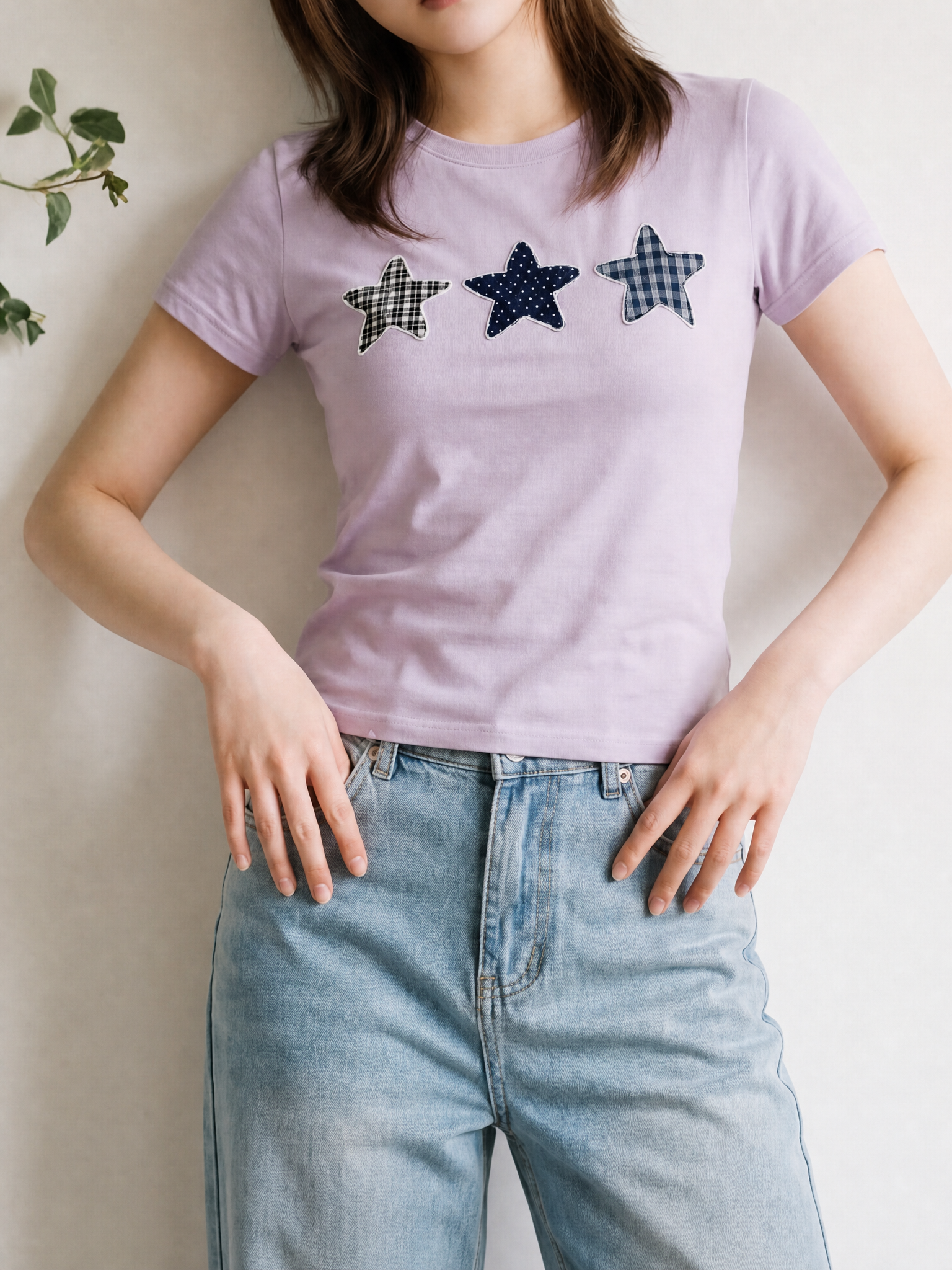 星星按扣短袖T-shirt (4 COLOURS)