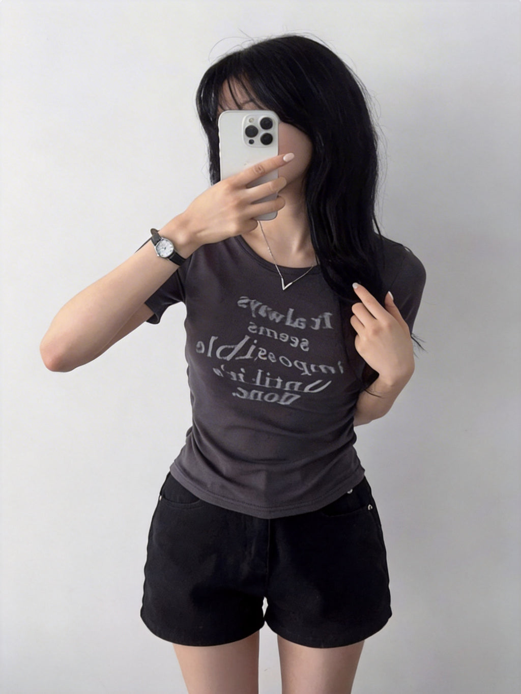 修身印花復古短袖T-shirt (3 COLOURS)