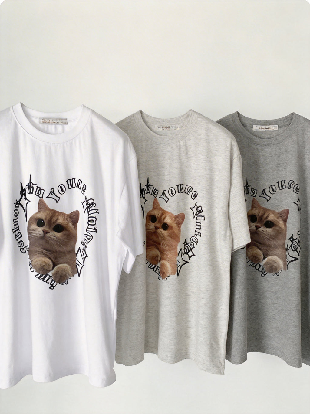 心形貓咪短袖T-shirt (3 COLOURS)