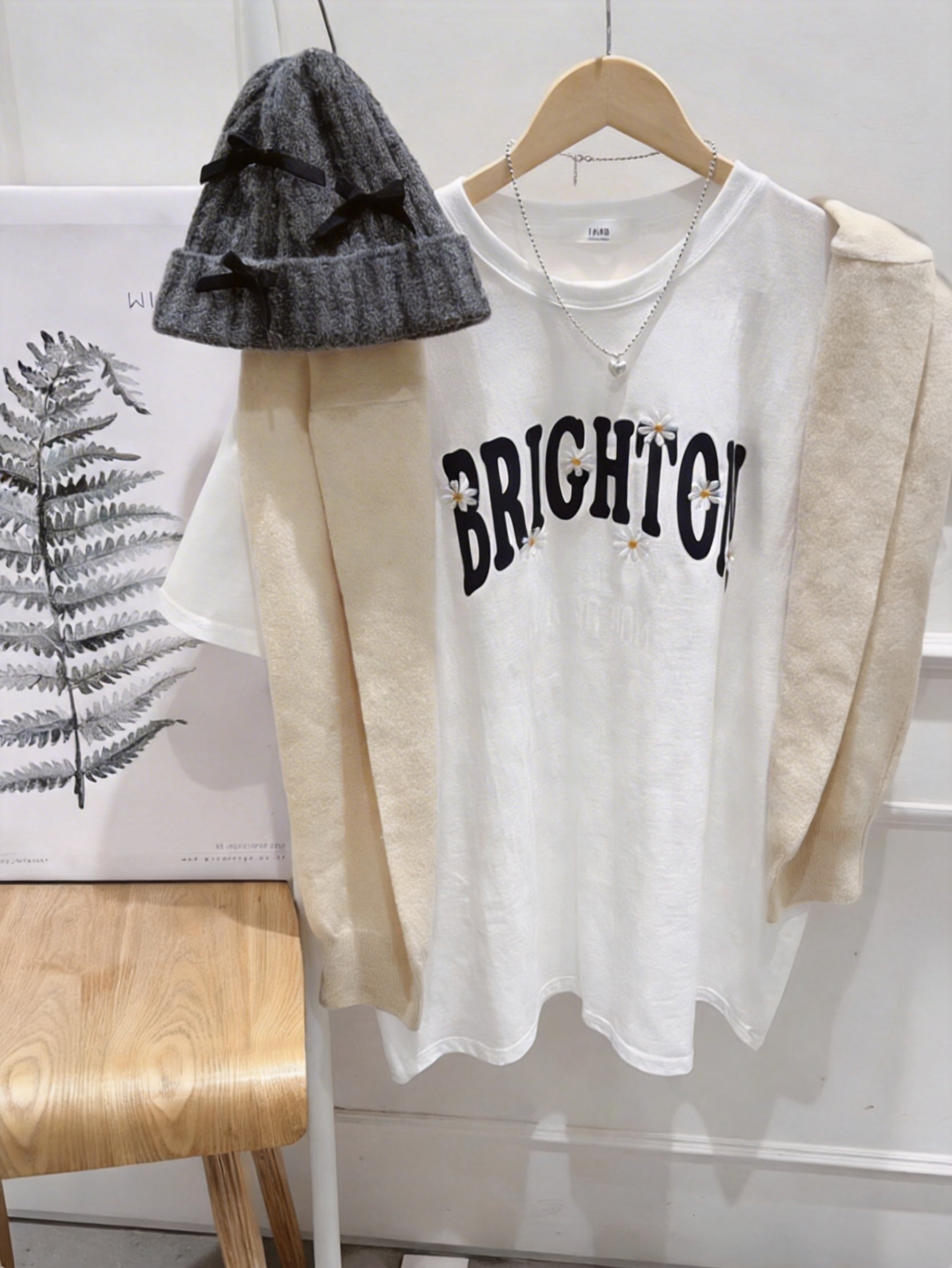 Brighton 雛菊刺繡寬鬆T-shirt