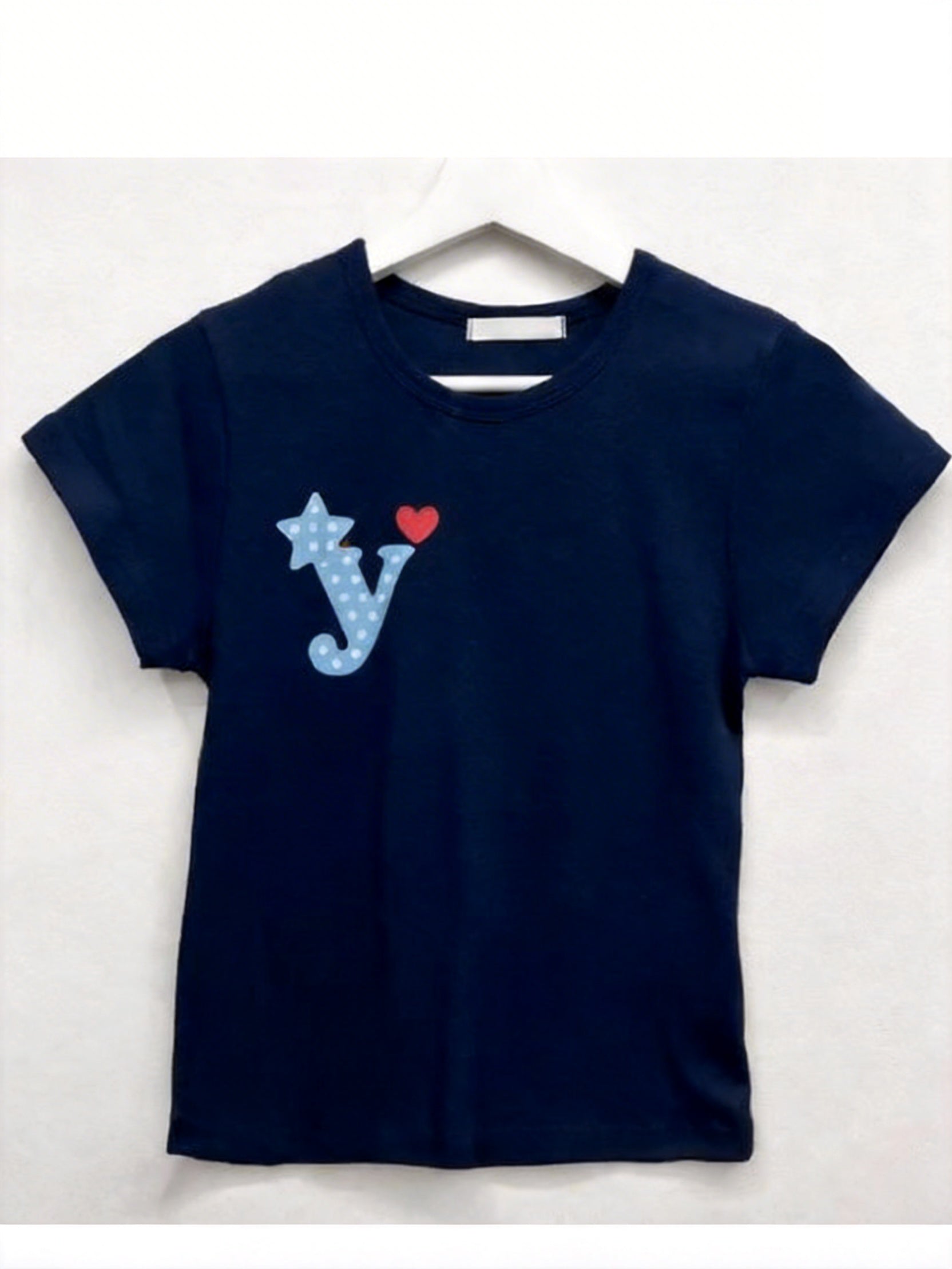 Y心形羅紋短袖T-shirt (3 COLOURS)