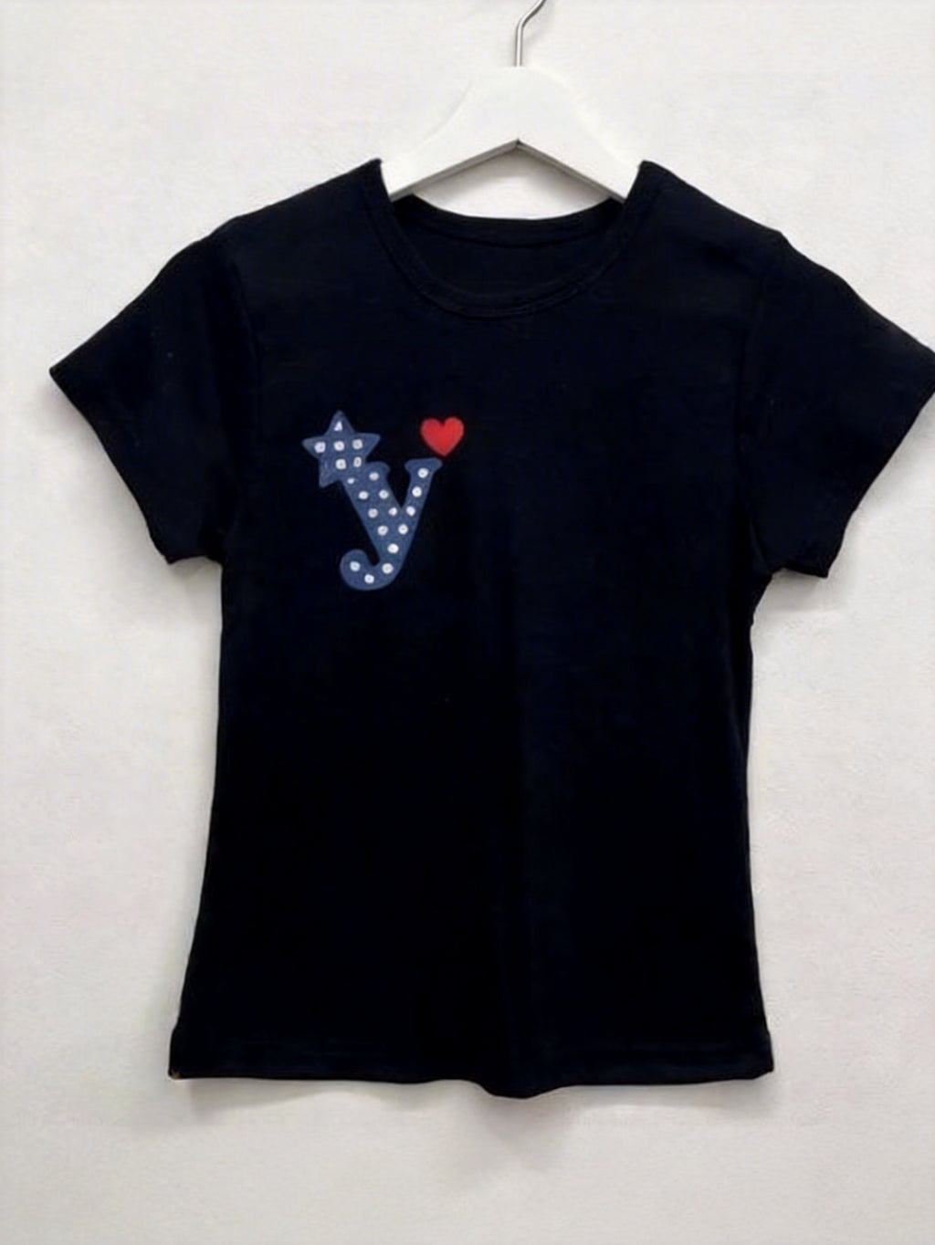 Y心形羅紋短袖T-shirt (3 COLOURS)