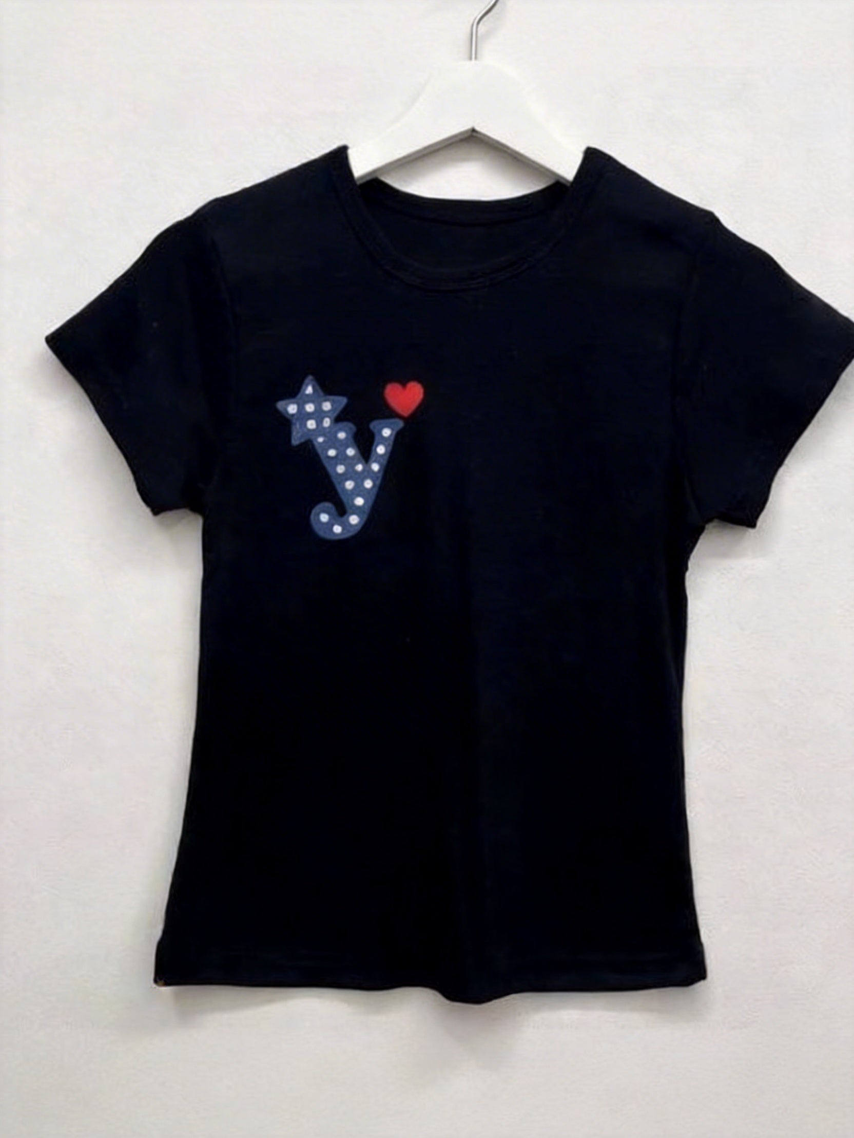 Y心形羅紋短袖T-shirt (3 COLOURS)