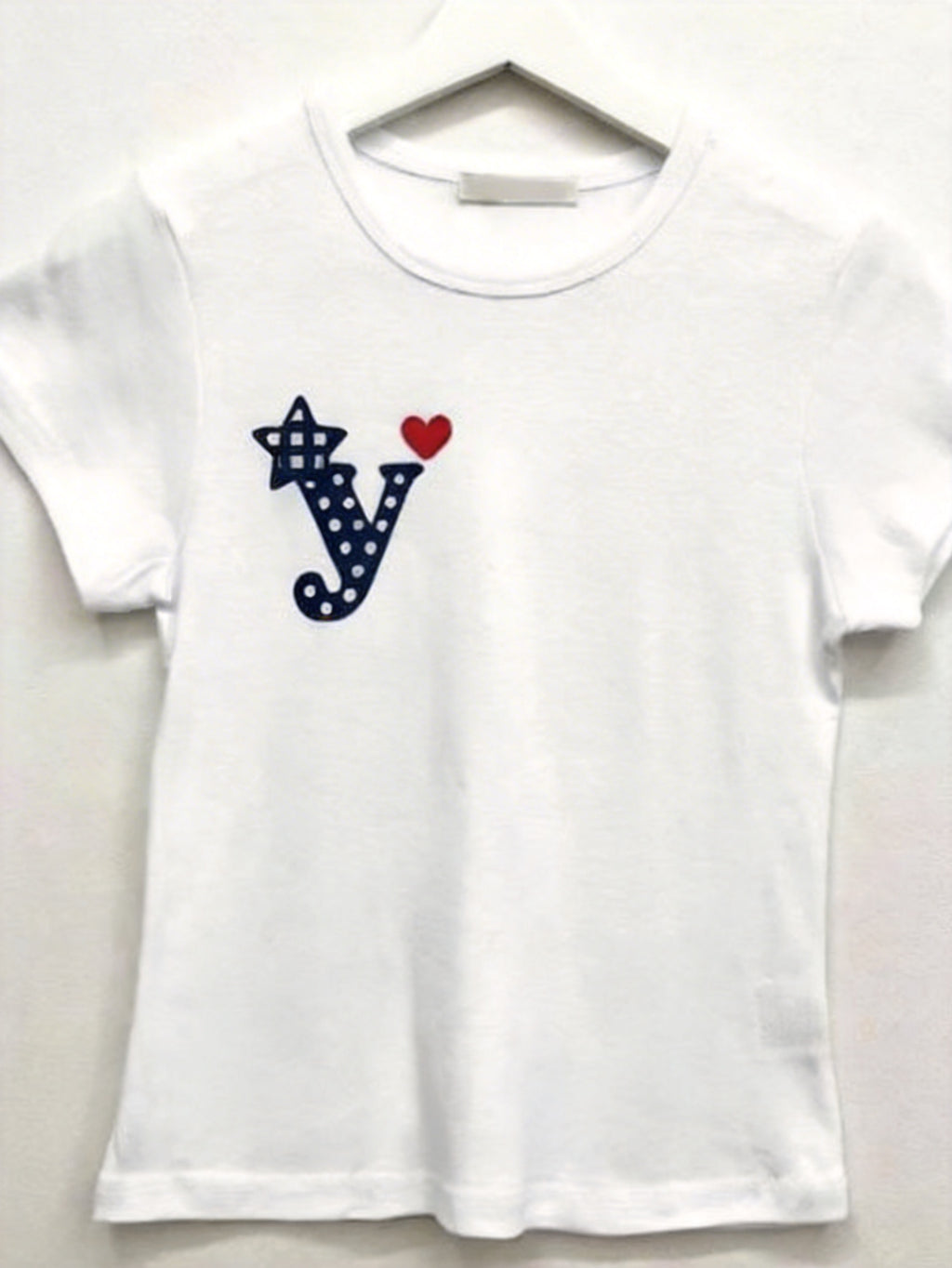 Y心形羅紋短袖T-shirt (3 COLOURS)