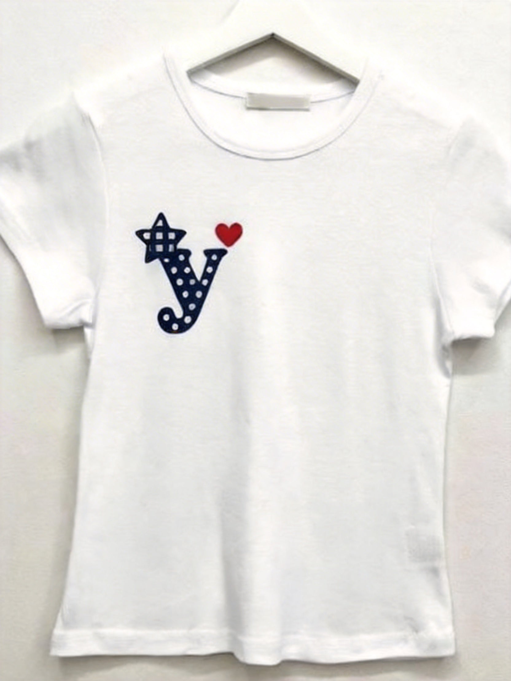 Y心形羅紋短袖T-shirt (3 COLOURS)