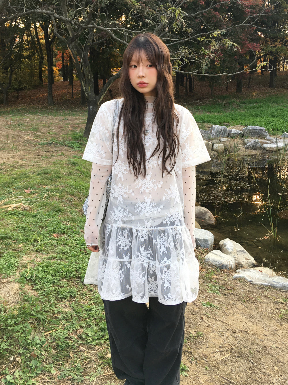 波西米亞風花朵層疊連身裙(3 COLOURS)