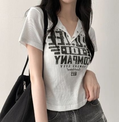 弗蘭基按扣短袖T-shirt (5 COLOURS)