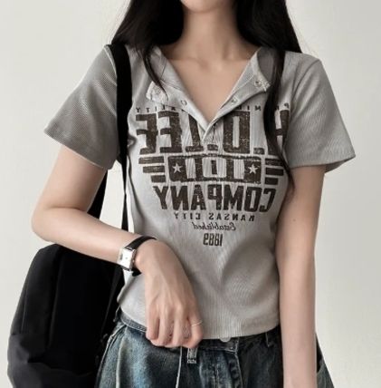 弗蘭基按扣短袖T-shirt (5 COLOURS)