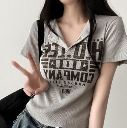 弗蘭基按扣短袖T-shirt (5 COLOURS)