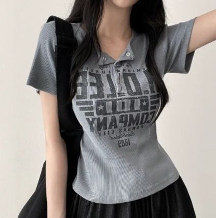 弗蘭基按扣短袖T-shirt (5 COLOURS)